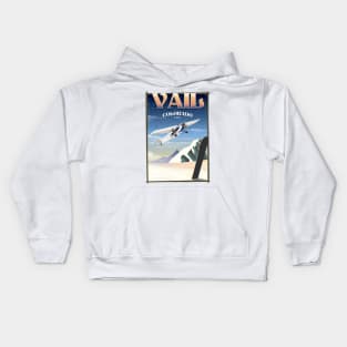 Vail Colorado vintage travel poster Kids Hoodie